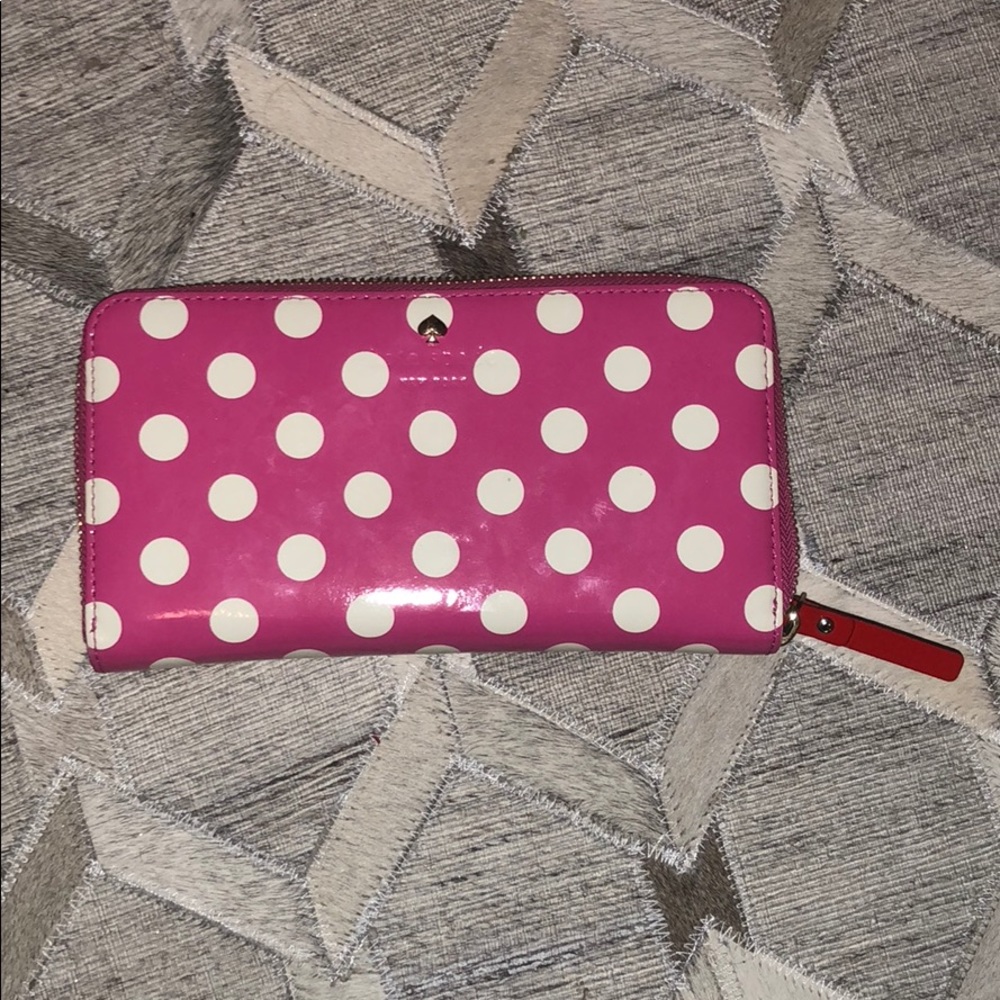 KATE SPADE PINK POLKA DOT WALLET